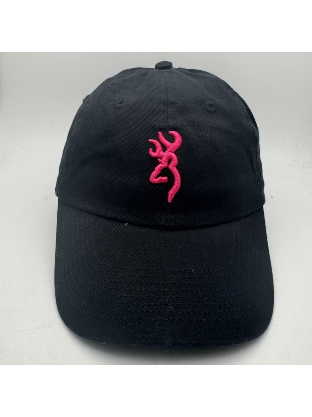 Browning Baseball Cap Hat Women's Black Pink Buckmark Logo Adjustable Cotton